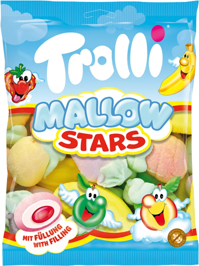 Penaste bombone TROLLI mallow stars 150g-slika