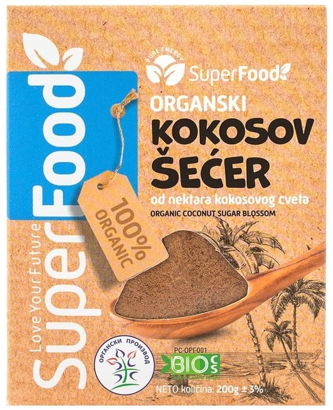 KOKOSOV ŠEĆER 200 GR ORGANIC SUPERFOOD-slika