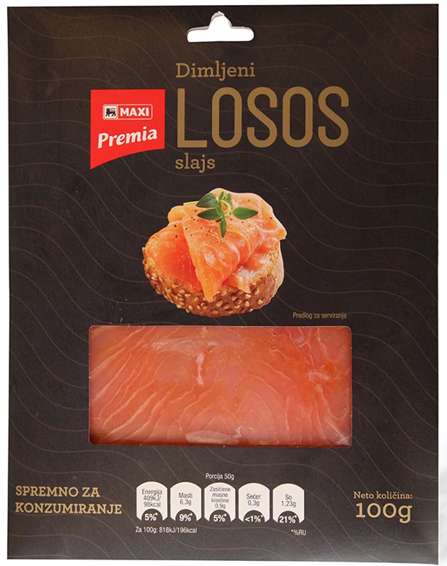 PREMIA dimljeni losos slajs 100g-slika