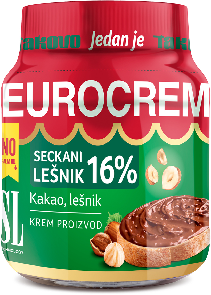 Krem Eurokrem seckani lesnik 350g-slika