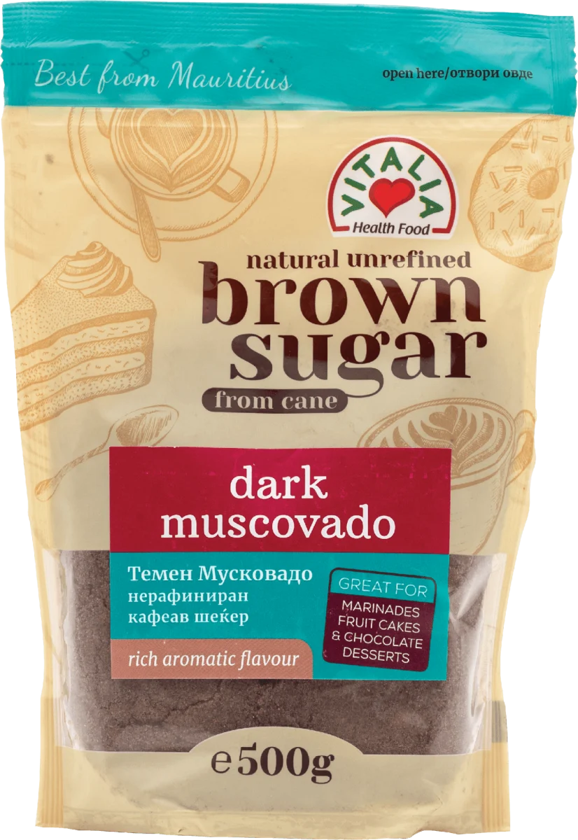 ŠEĆER SMEĐI DARK MUSCO 500G VITALIA-slika