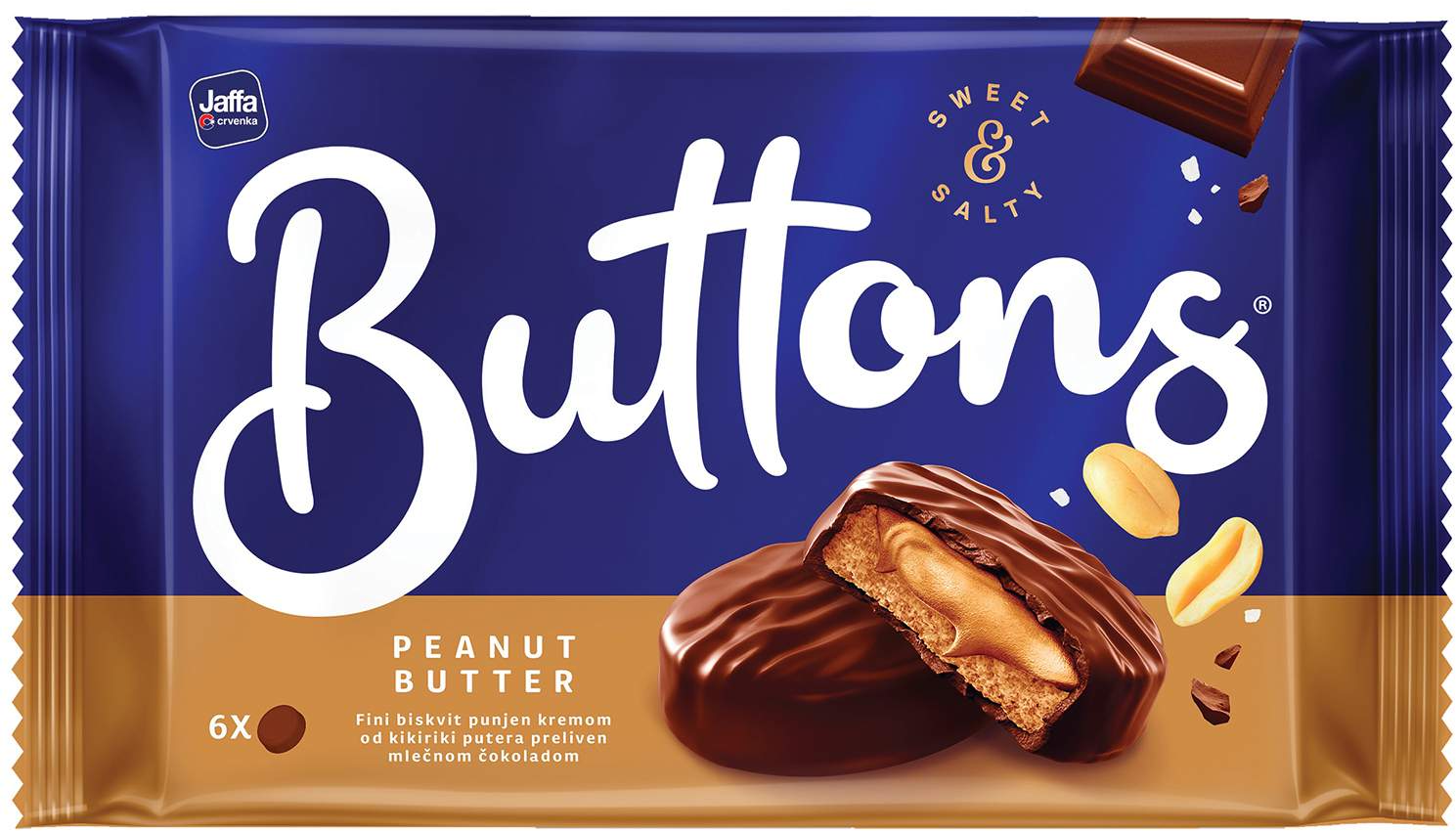 Buttons kikiriki puter Jaffa 95g-slika