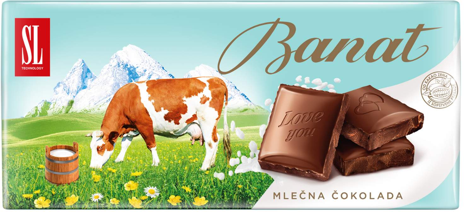 ČOKOLADA MLEČNA 80G BANAT-slika