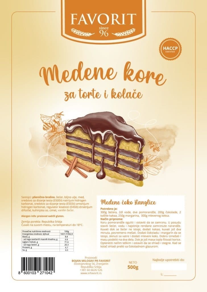 Medene kore FAVORIT 470g-slika