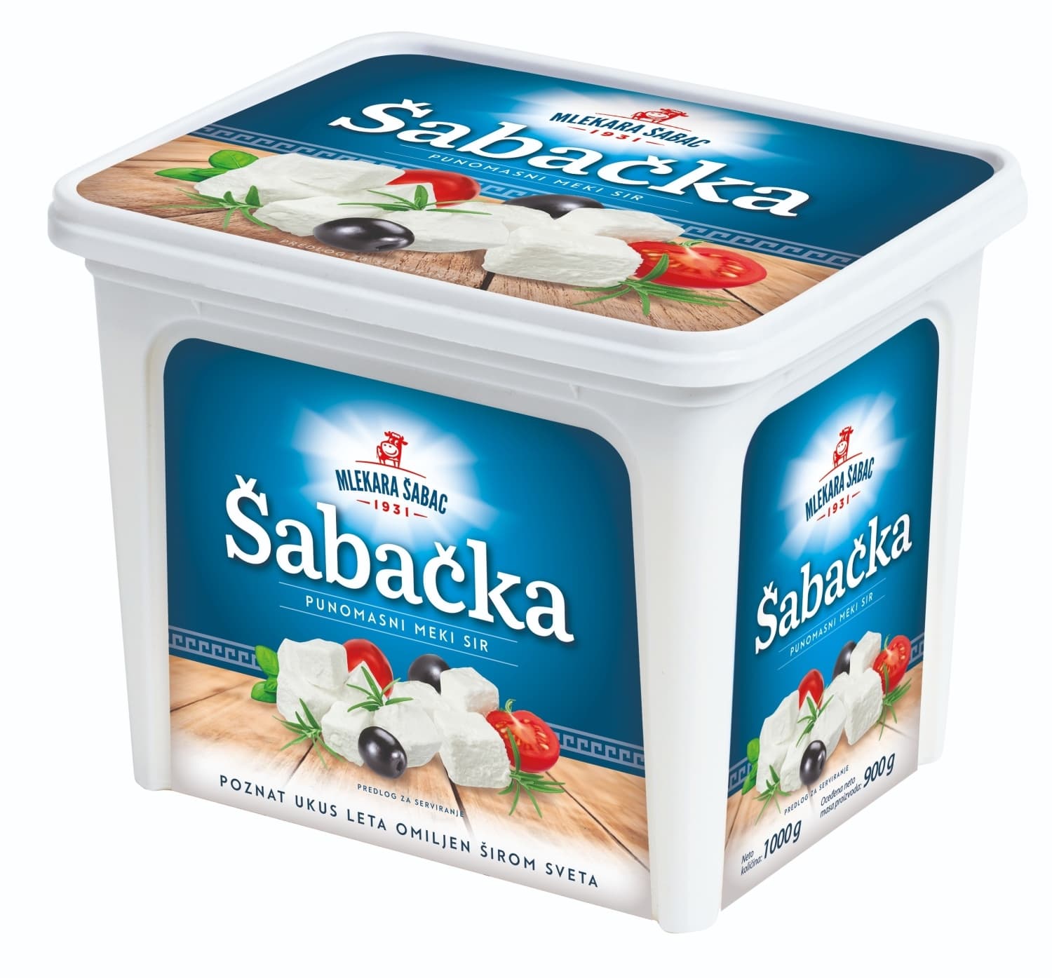 Beli sir MLEKARA ŠABAC Šabačka 45%mm 900g-slika