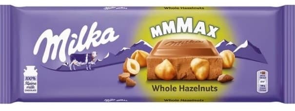 Čokolada MILKA celi lešnici 270g-slika