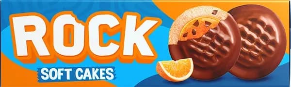 BISKVIT ROCK SOFT CAKES ORANGE 125G-slika