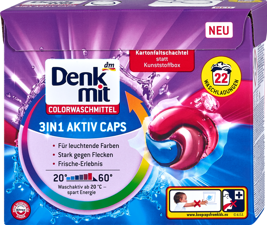 DENKMIT Aktiv caps 3in1 kapsule za veš 22kom-slika