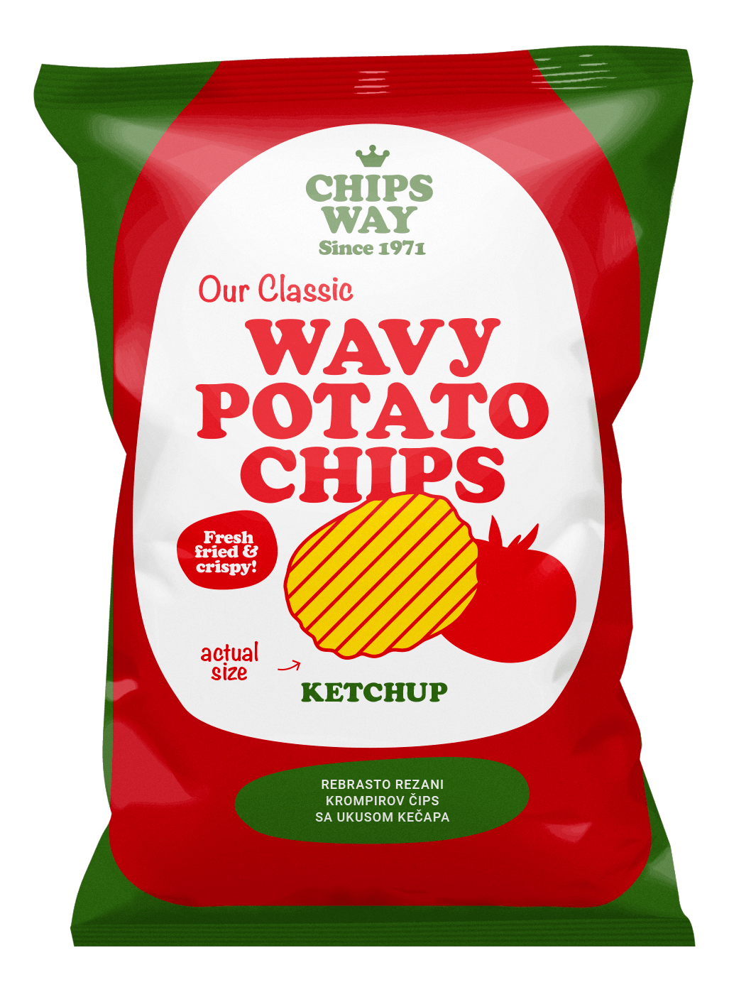 Cips rebrasti ketchup Cacanski 150g-slika