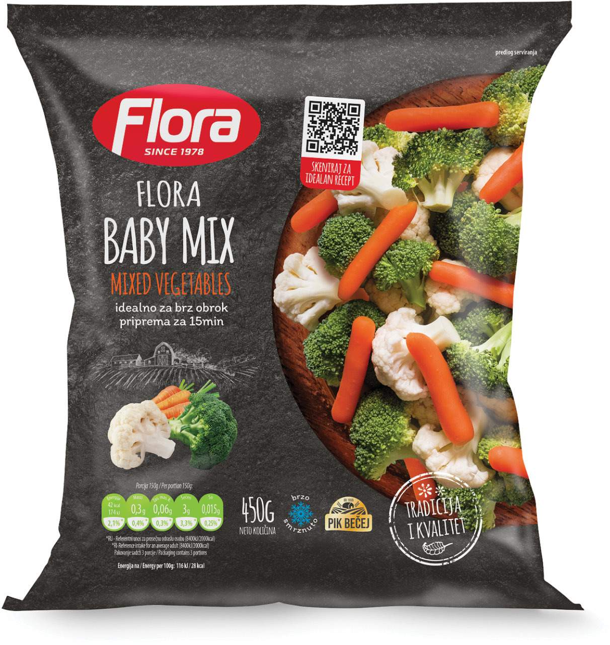 Smrznuto povrce za Flora Baby mix 450g-slika