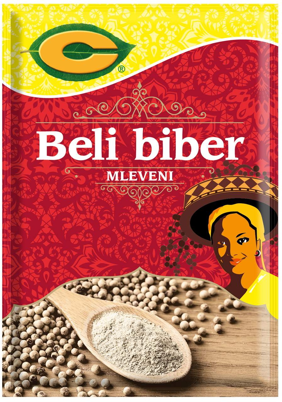 Biber beli mleveni C 20g-slika
