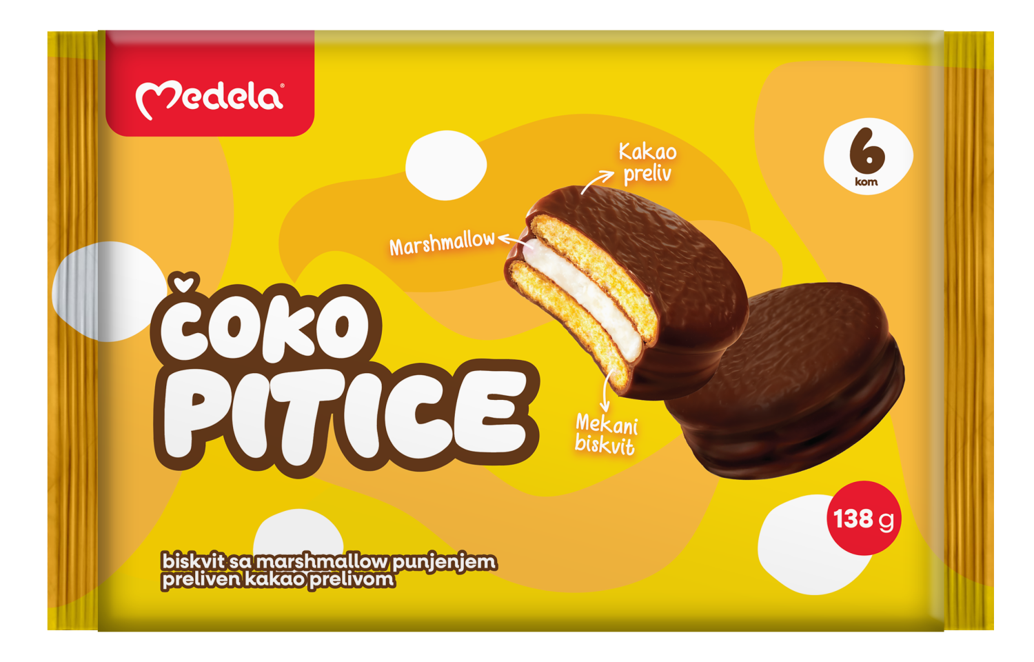 ČOKO PITICE MARSHMA FIL 138G MEDELA-slika