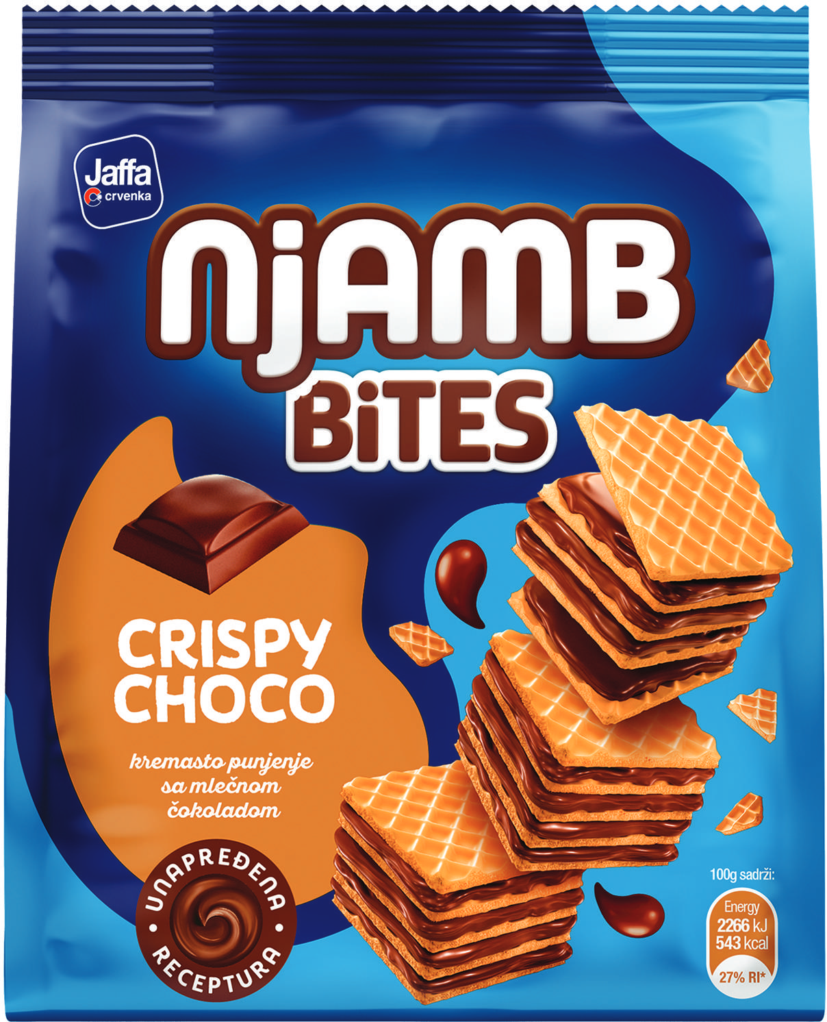 Vafl kocke crispy choco Njamb 150g-slika