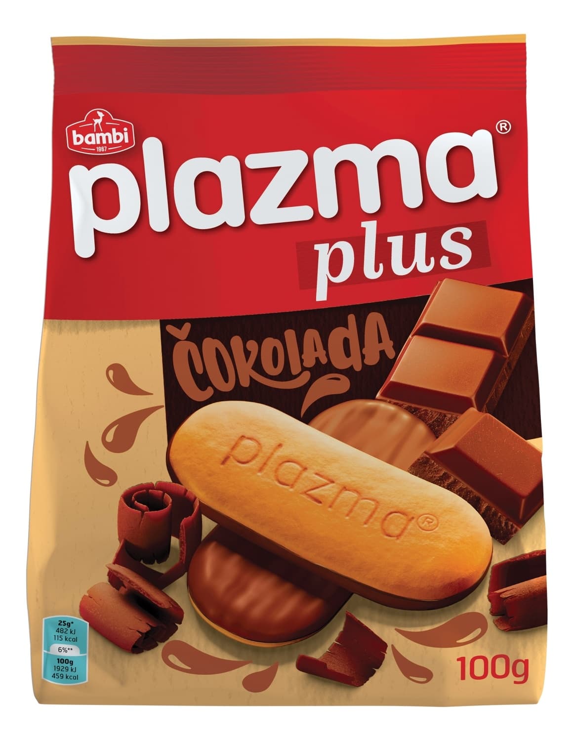 Keks Plazma Plus preliven cokoladom 100g-slika