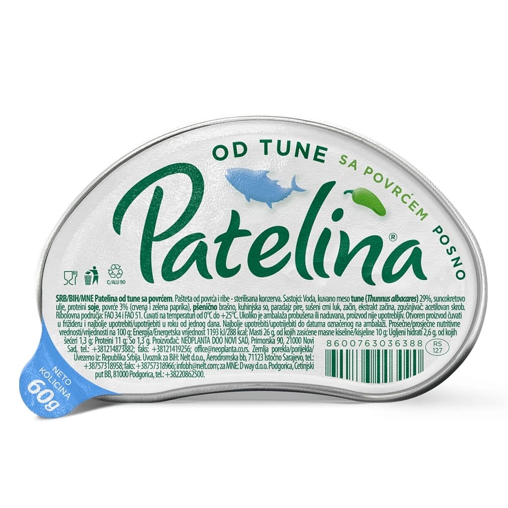 PAŠTETA PATELINA TUNE SA POVRĆ 60G-slika