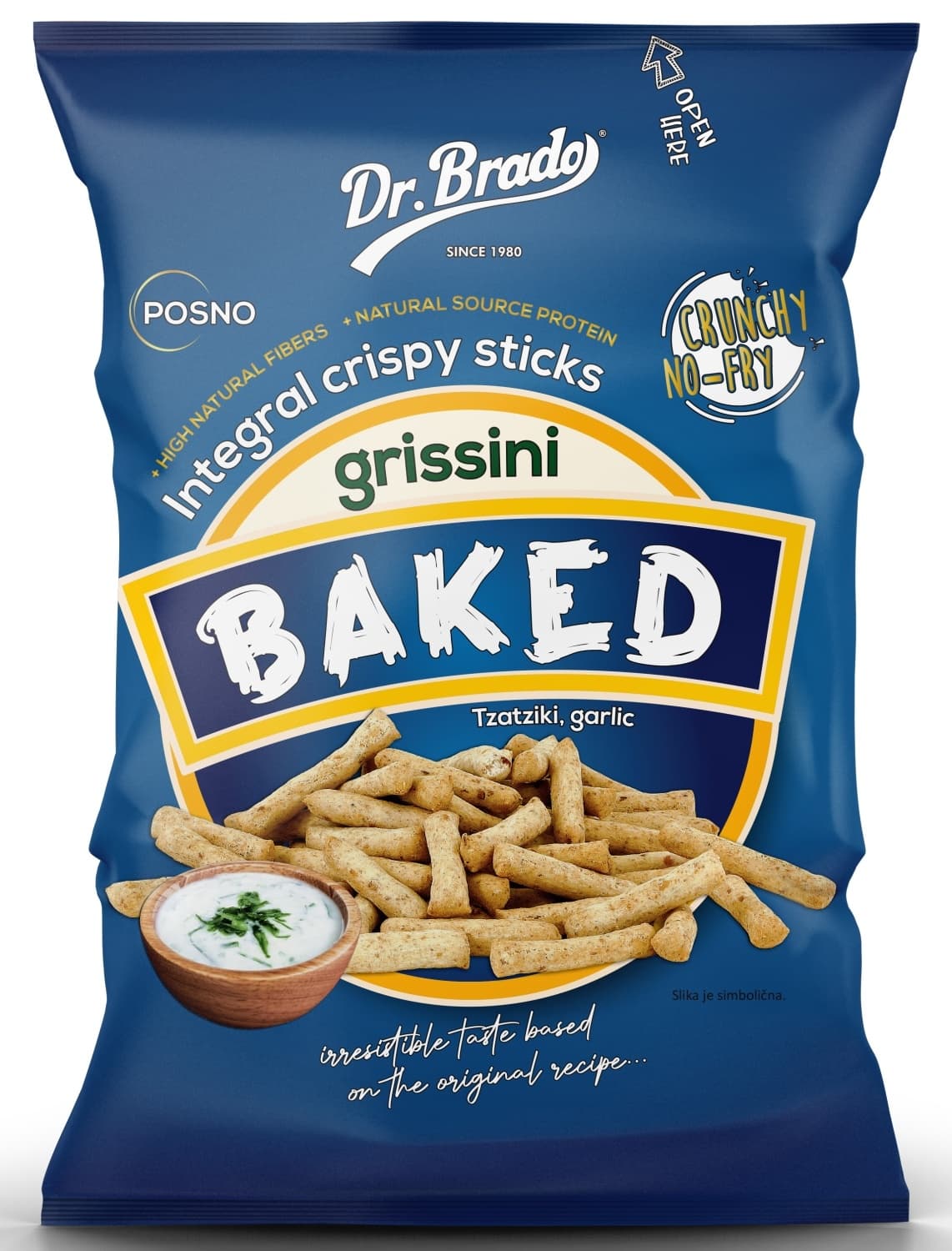 BAKED GRISSINI PENAUT GARLIC 50G DR BRADO-slika