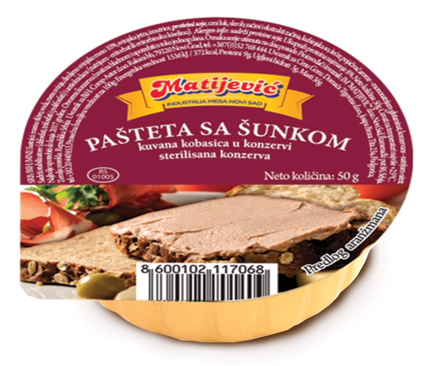 MATIJEVIĆ pašteta sa šunkom 50g-slika