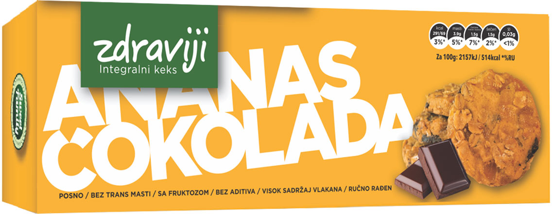 Keks ananas cokolada Sweet family 120g-slika