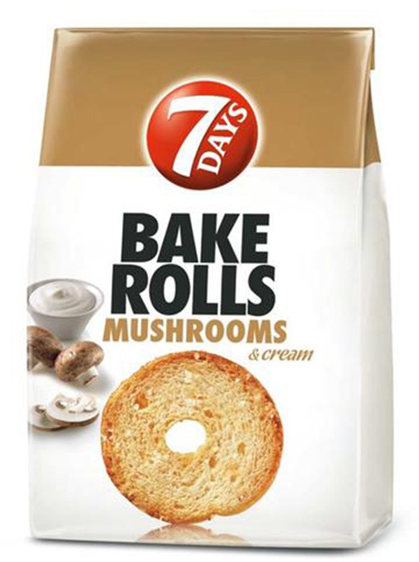 Dvopek Bake Rolls pecurke 7 days 80g-slika
