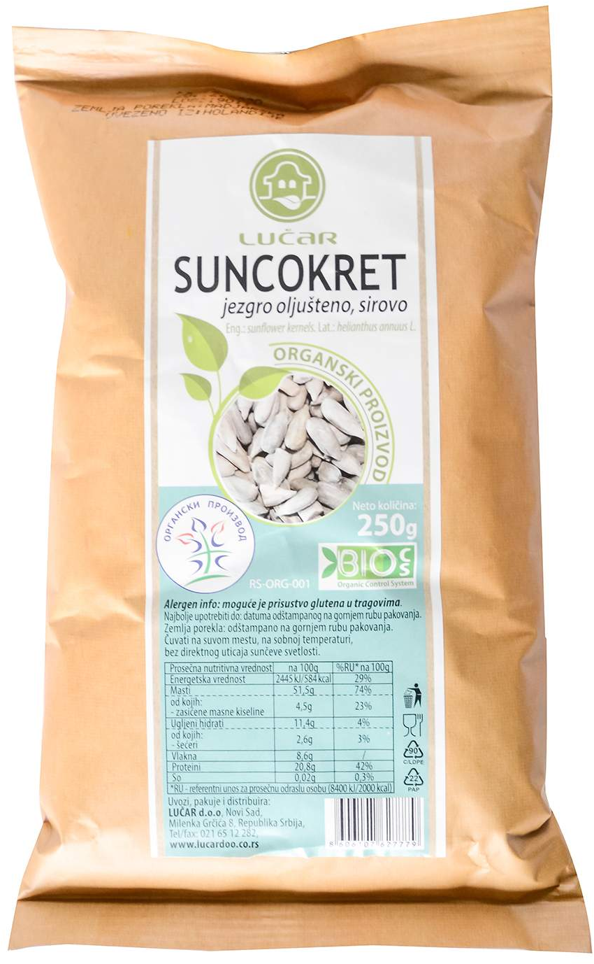 Suncokret LUČAR jezgro organsko 250g-slika