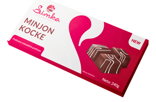 MINJON KOCKA ČOKOLADNA 240G SIMKA-slika