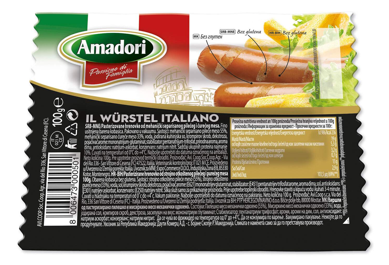 Hot dog Amadori 100g-slika