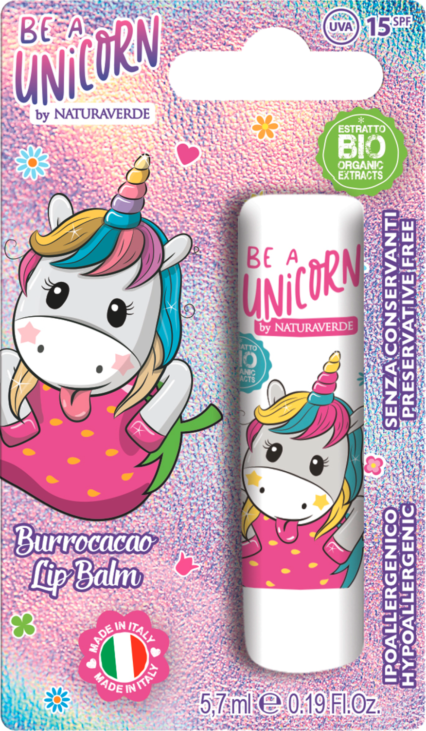 BE A UNICORN balzam za usne SPF15 jagoda 5,7ml-slika