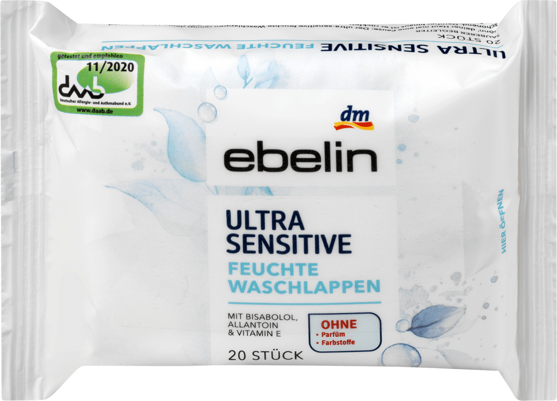 Vlažne krpice EBELIN Ultra sensitive za čišćenje kože 20kom-slika