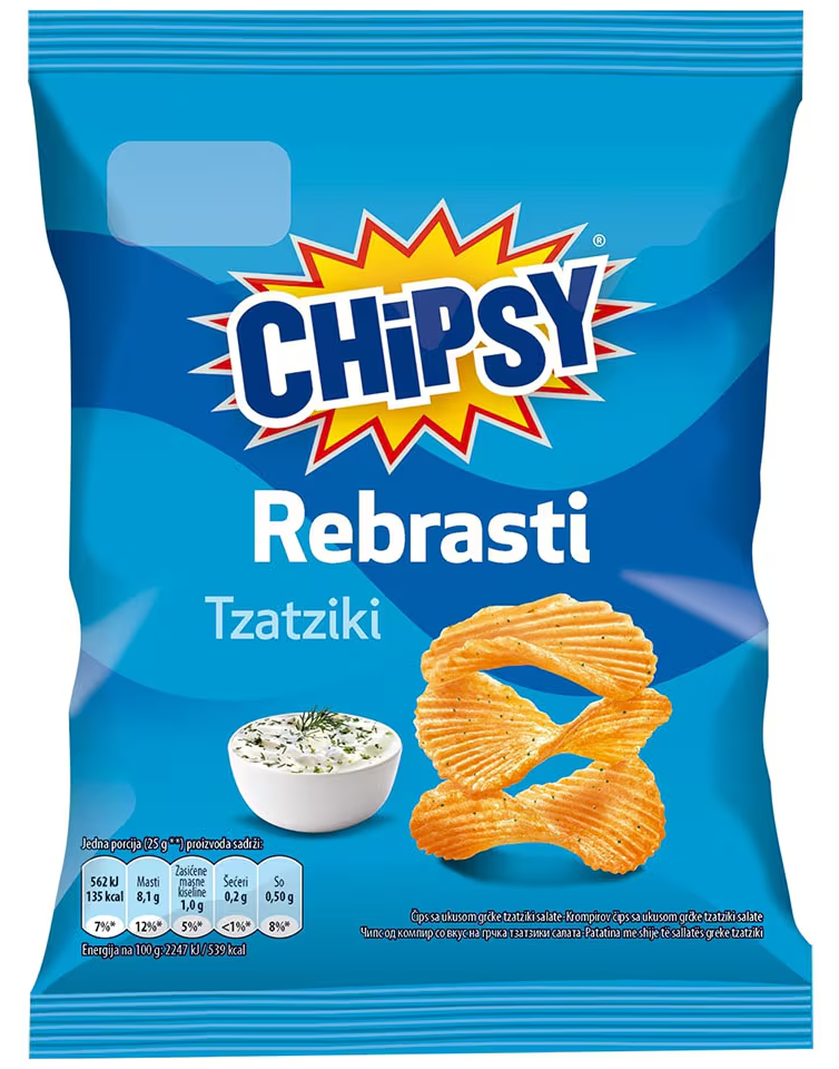 Cips rebrasti tzatziki Chipsy 25g-slika