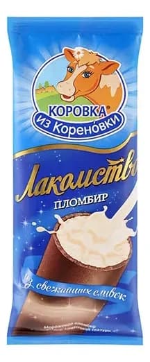 PLOMBIR sladoled vanila sa glazurom od čokolade 90g-slika