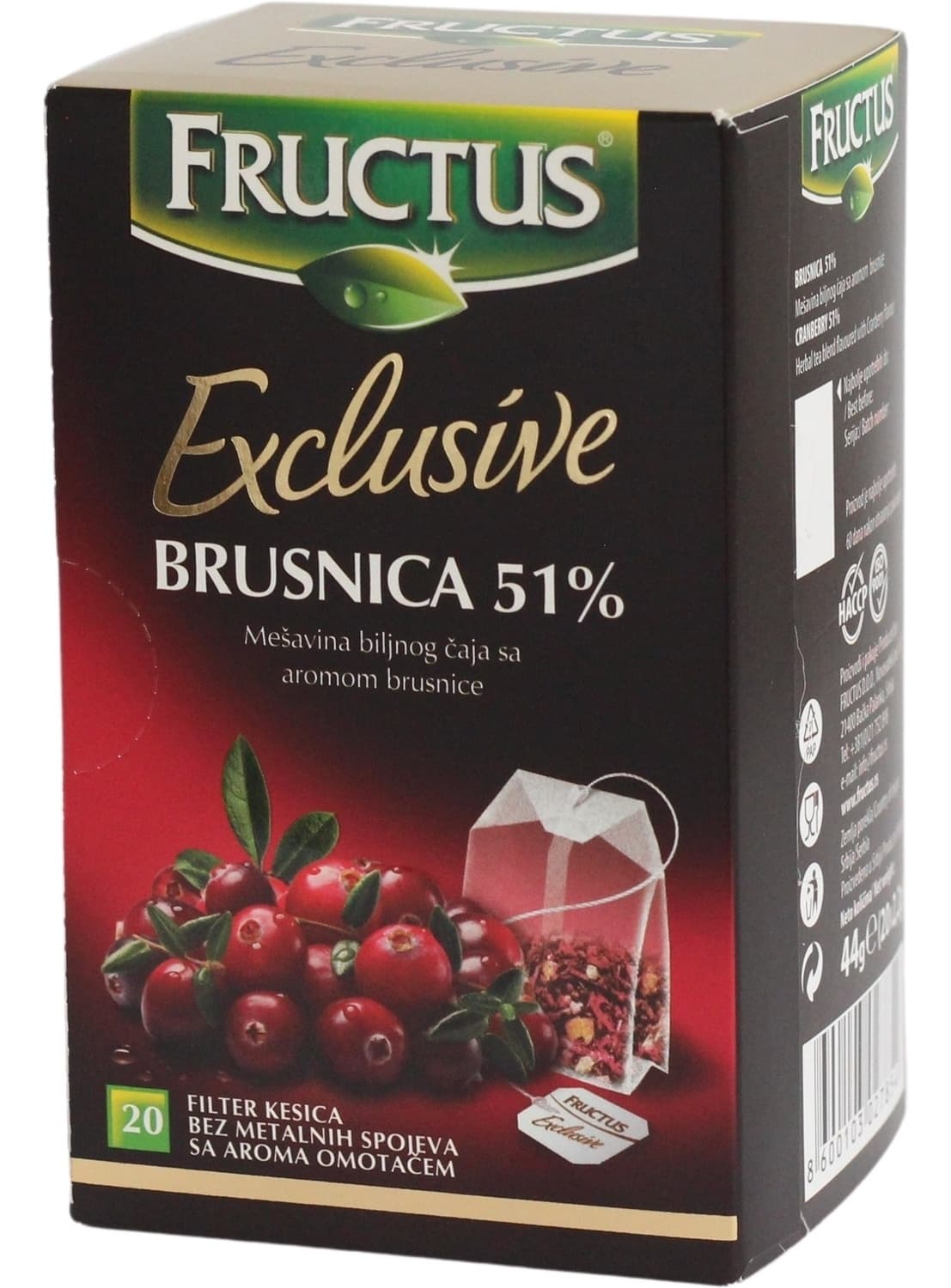 Caj Brusnica 51% brusnice Fructus 44g-slika