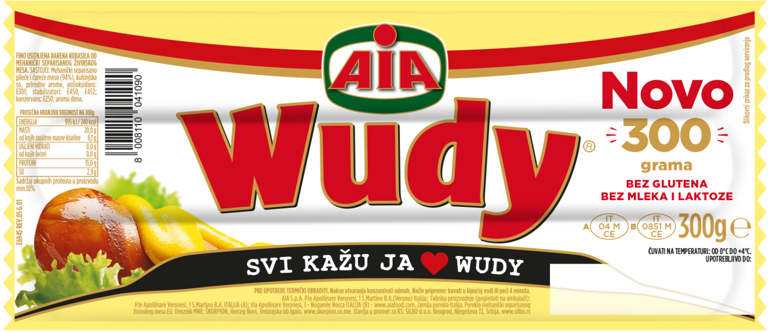 Kobasica barena zivinska Wudy 300g-slika
