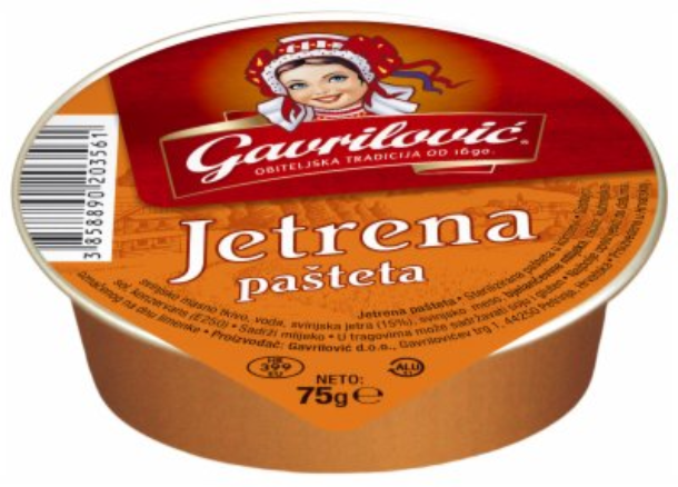 PAŠTETA JETRENA 75G GAVRILOVIĆ-slika