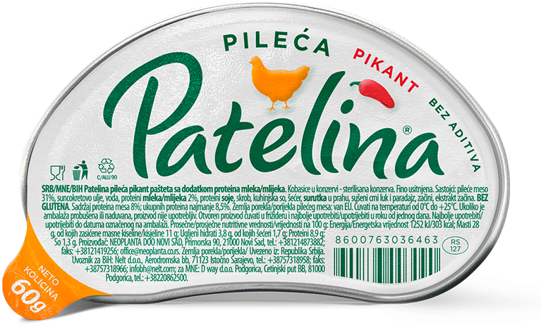Pasteta pileca pikant Patelina 60g-slika