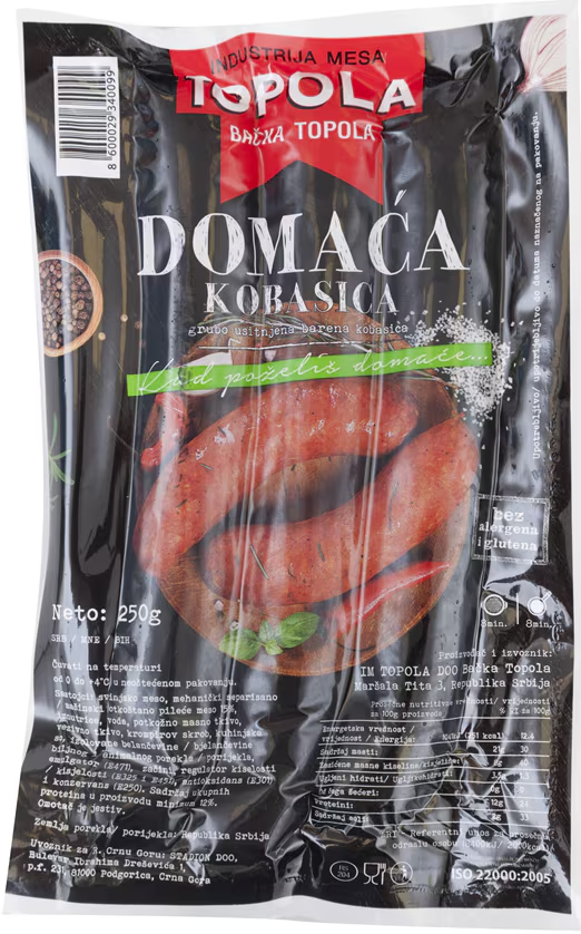 Domaca kobasica VP Topola 250g-slika