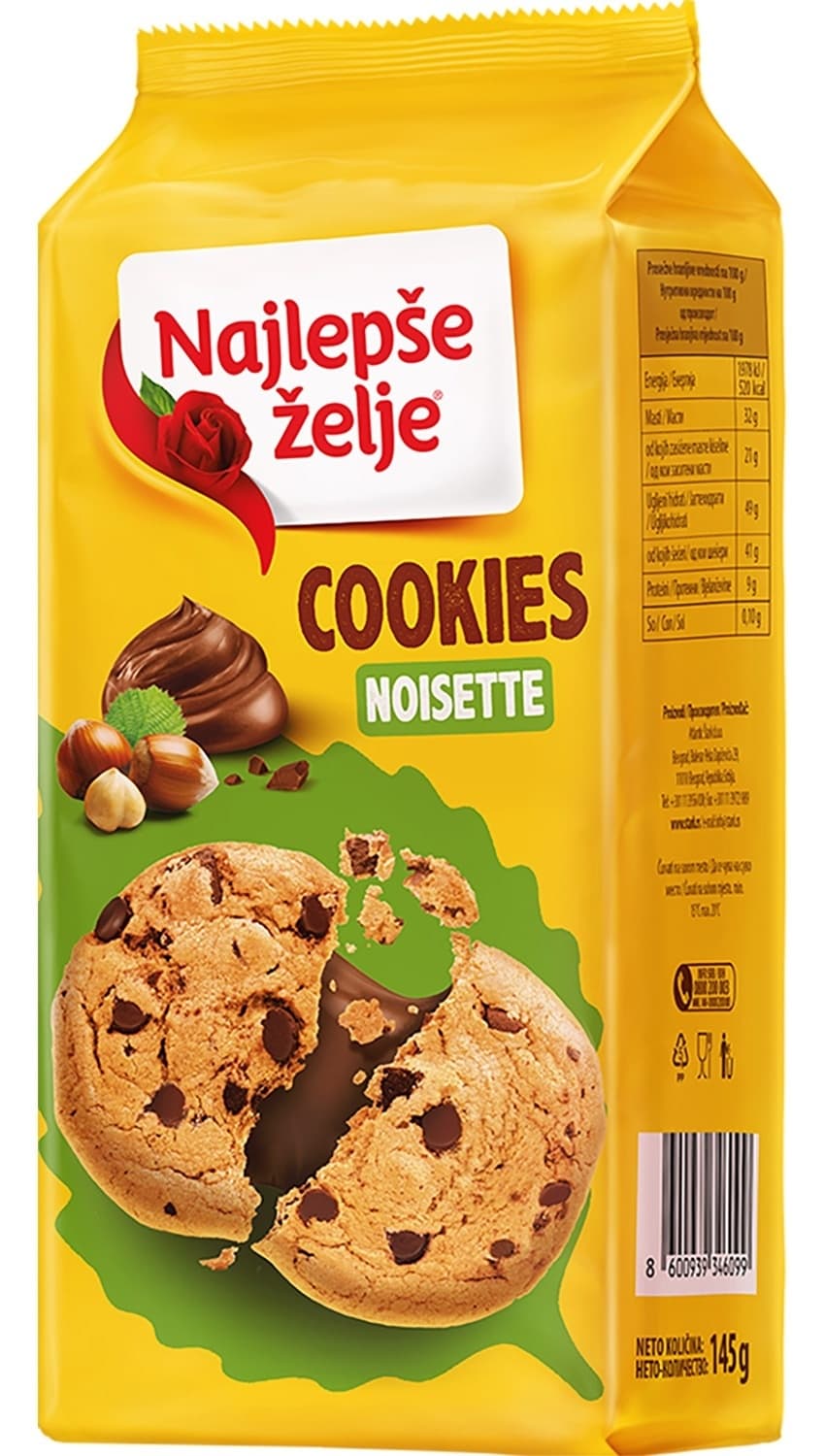 Cookies noisette Najlepse zelje 145g-slika