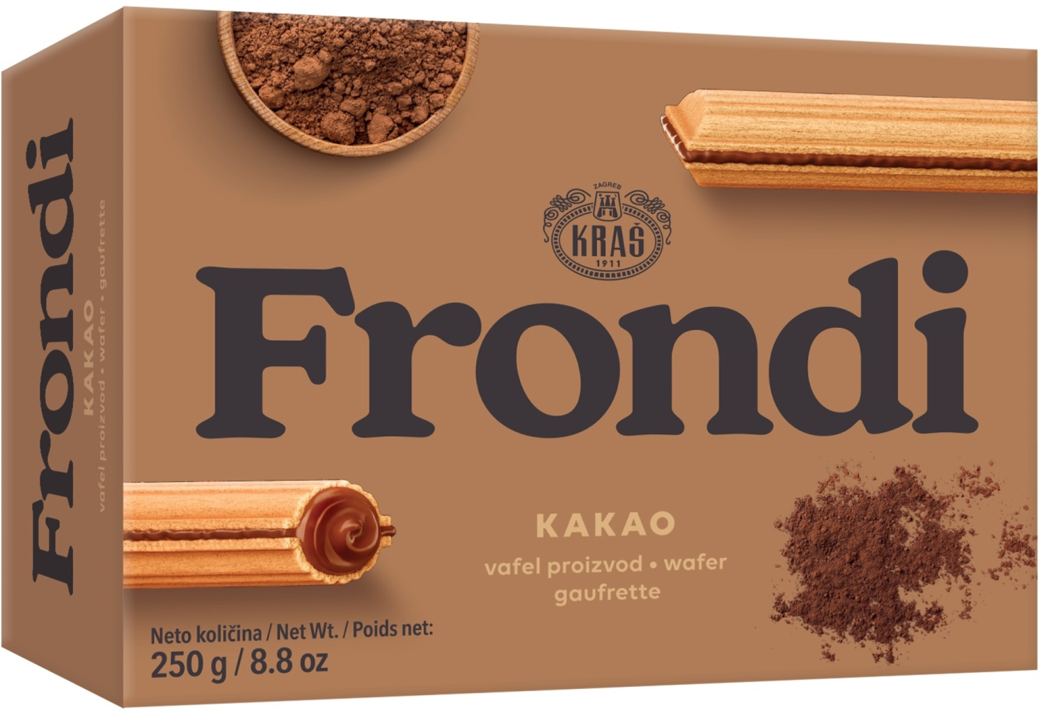 Keks Frondi vafl kakao 250g-slika