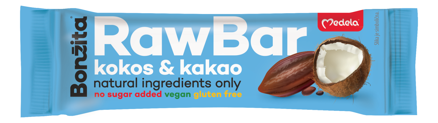 BAR RAW BONŽITA KOKOS&KAKAO 50G-slika