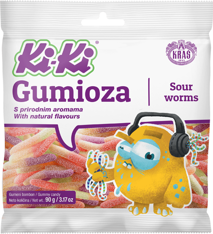 Bombone gumene Sour Worms Ki-Ki 90g-slika