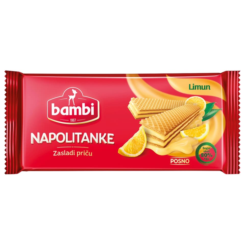 Napolitanke limun Bambi 185g-slika
