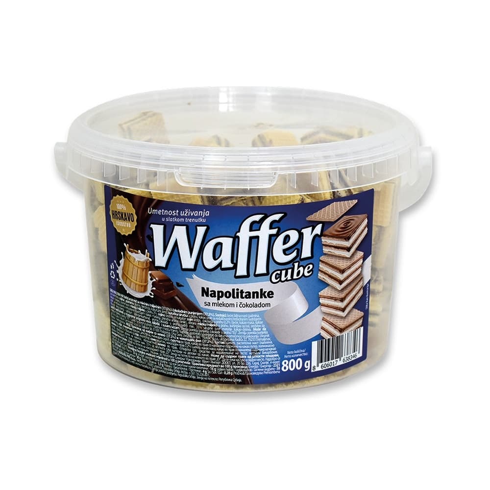 VAFL MLEKO ČOKO KOCKA 800G WAFFER-slika