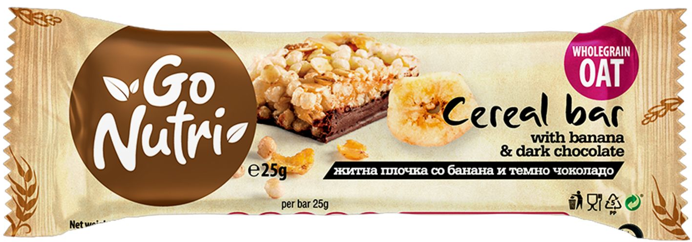 ČOKOLADICA GO NUTRI BAR 25G BANANA I ČOKOLADA-slika