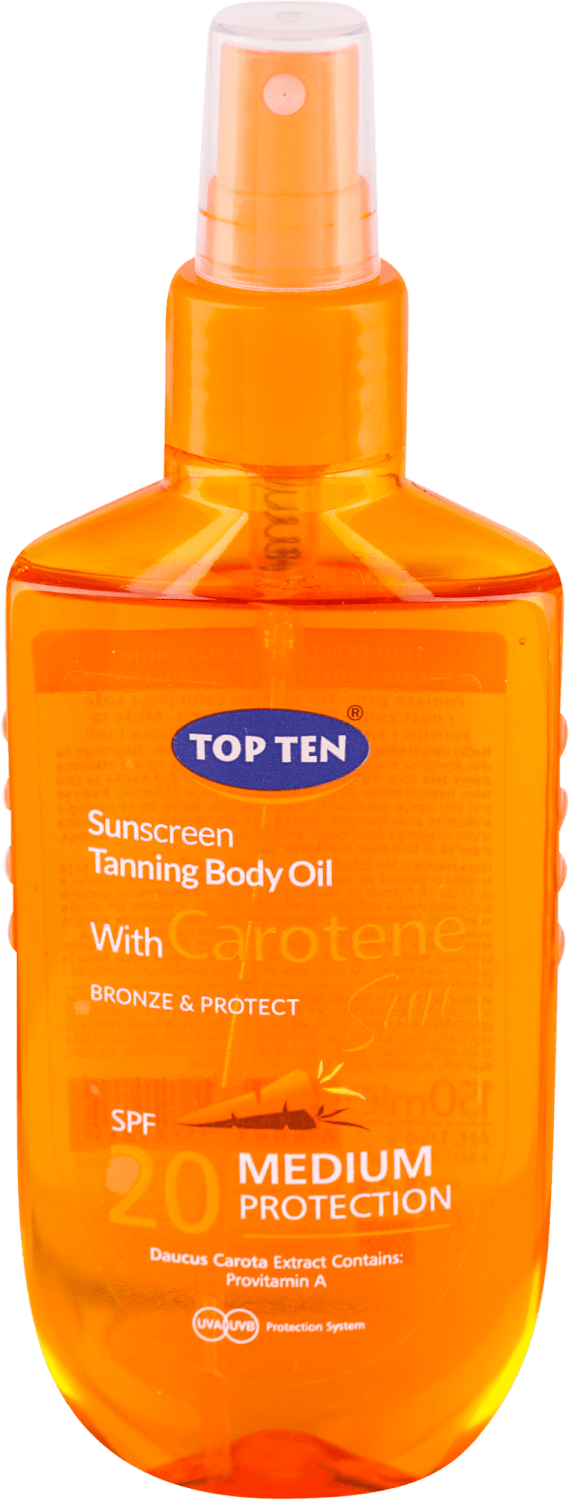 Ulje za sunčanje TOP TEN Carotene bronze&protect SPF20 150ml-slika