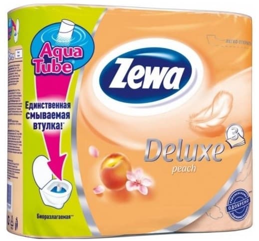 Toal.papir trosl.deluxe peach Zewa 4/1-slika