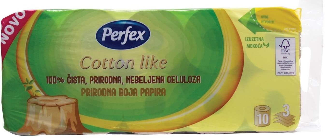 Toalet pap.Cotton like10/1 3sl prir.boja-slika