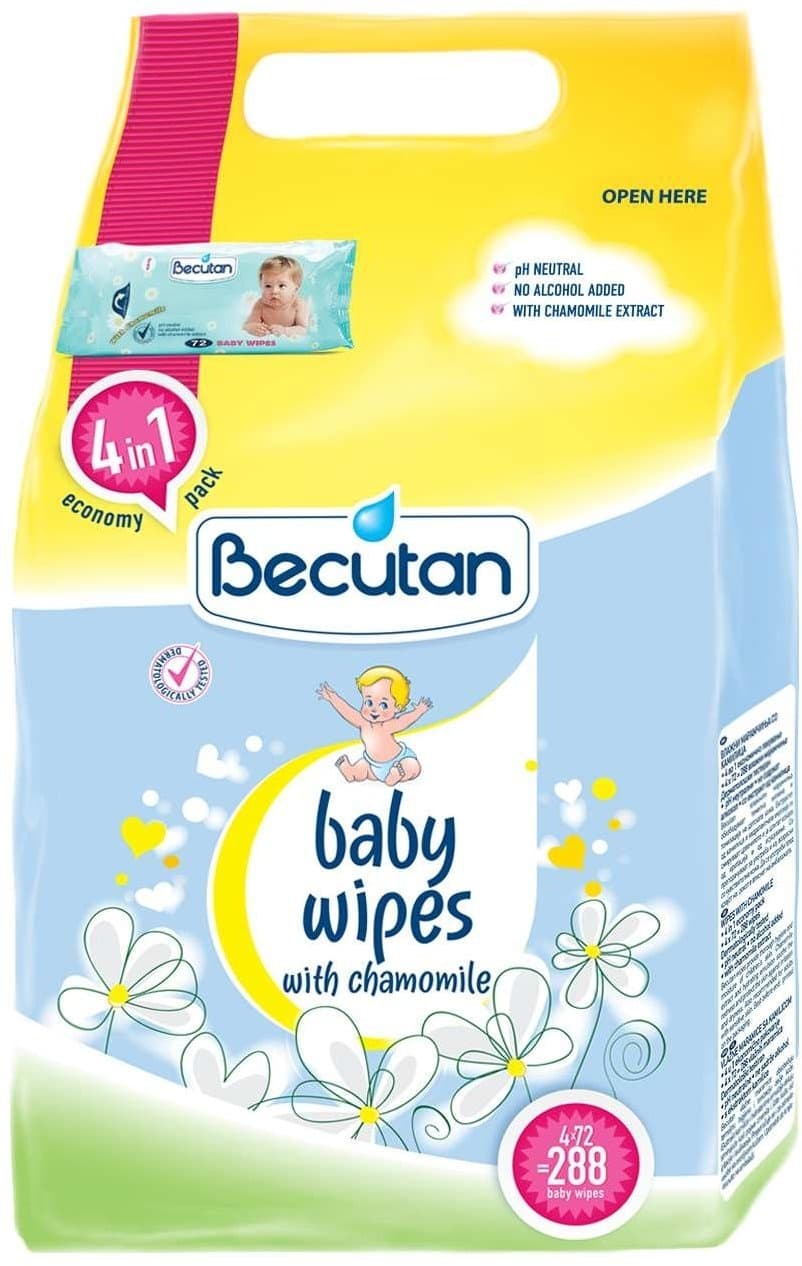 Vlazne maramice Baby Becutan 4x72kom-slika