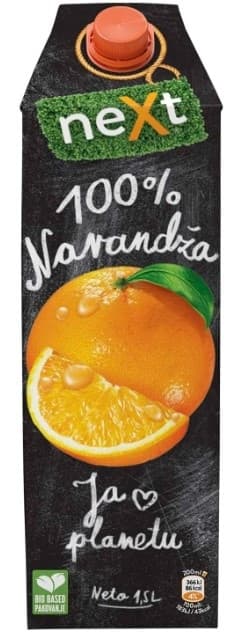 Voćni sok NEXT Premium pomoranžda 100% 1.5l-slika