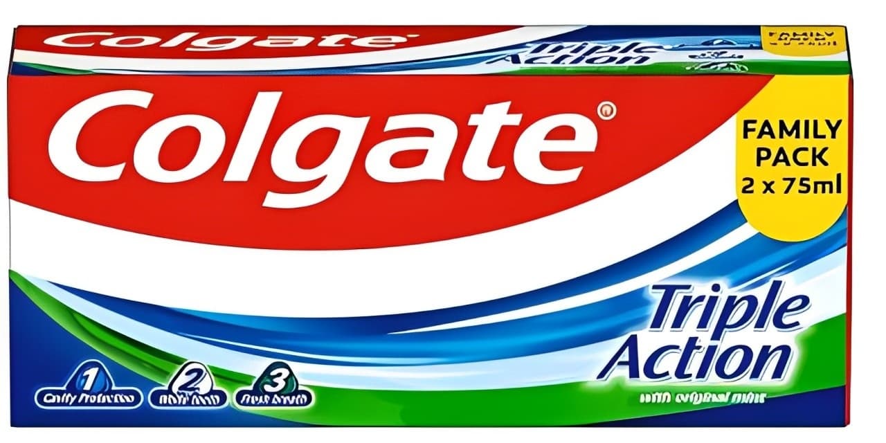 Pasta za zube Colgate triple act 2x75ml-slika