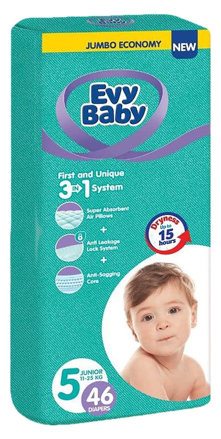 EVY BABY PELENE JUMBO 5 JUNIOR 12-25kg 46kom3u1-slika
