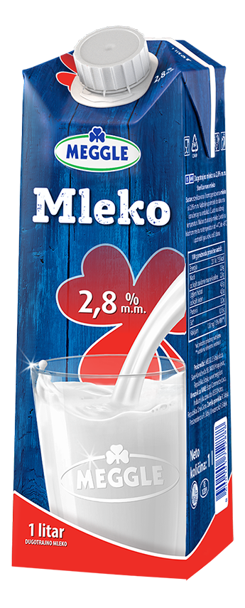 Mleko sterilizov.2.8%mm Meggle cep TP 1l-slika